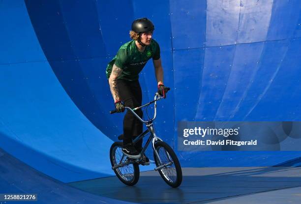 Krakow , Poland - 19 June 2023; Ryan Henderson of Ireland during a practice session at Krzeszowice BMX Park ahead of the European Games 2023 in...