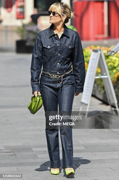 Ashley Roberts is seen leaving Global Studios on June 19, 2023 in London, United Kingdom.