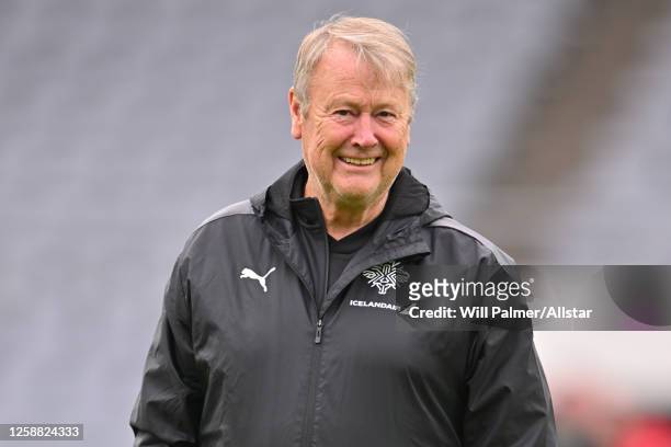 Age Hareide, Head Coach of Iceland at a Iceland Training session at Laugardalsvollur on June 20, 2023 in Reykjavik, Iceland.