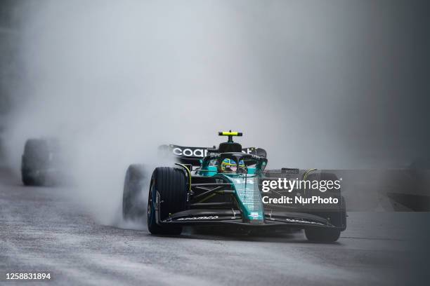 Fernando Alonso of Spain, Aston Martin Aramco Cognizant, AMR23 - Mercedes, action during the Formula 1 Pirelli Grand Prix du Canada from 15th to 18th...