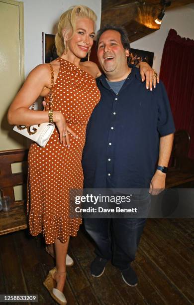 Hannah Waddingham and David Babani attend the press night after party for "The Third Man" at Menier Chocolate Factory on June 19, 2023 in London,...