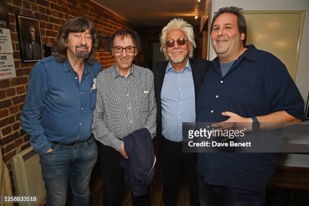 Sir Trevor Nunn, Lyricist Don Black, Bruce Grakal and David Babani attend the press night after party for "The Third Man" at Menier Chocolate Factory...