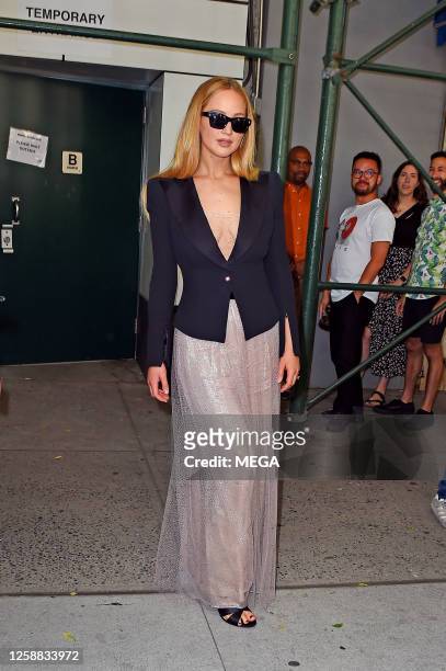 Jennifer Lawrence is seen arriving at "Watch What Happens Live" on June 19, 2023 in New York City.