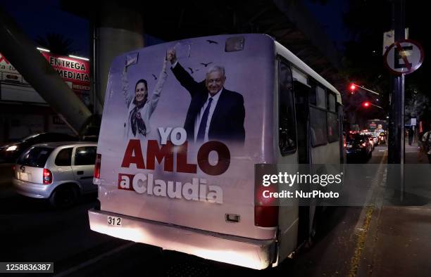 An image of Andres Manuel Lopez Obrador, President of Mexico; and Claudia Sheinbaum, former head of government of Mexico City and current...