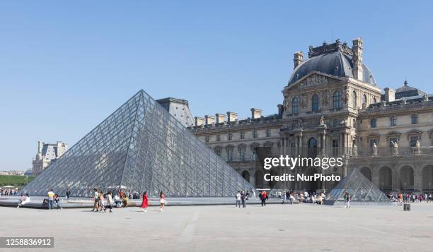 View on the Louvre Museum in Paris, France on June 1, 2023