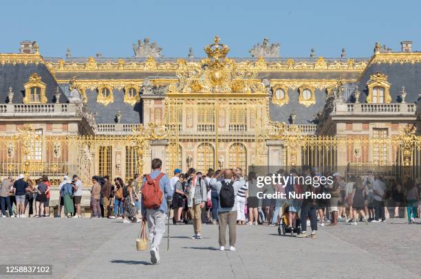 View on the Palace of Versailles in Paris, France on June 4, 2023