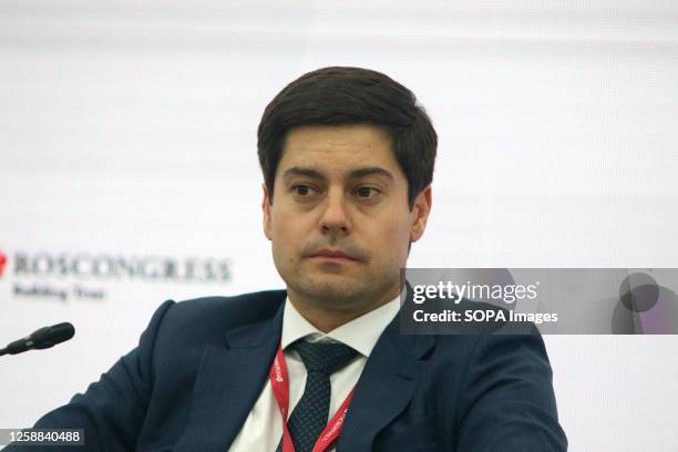 Dmitry Murev, General Director, RZD Logistics attends a session on Multipolarity and Connectedness as a New Paradigm of International Trade in the...