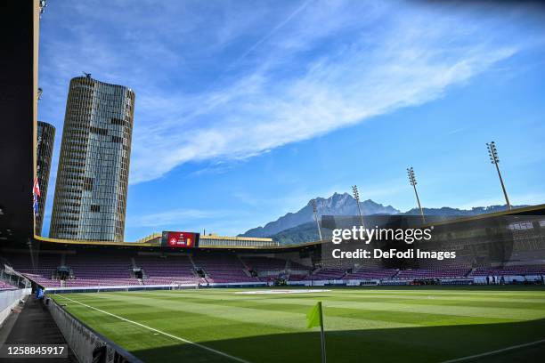 General view inside the stadium prior to the UEFA EURO 2024 qualifying round group I match between Switzerland and Romania on June 19, 2023 in...