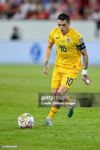 Nicolae Stanciu of Romania controls the Ball during the UEFA EURO 2024 qualifying round group I match between Switzerland and Romania on June 19,...