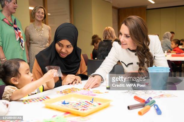 Catherine, Princess of Wales visit The Mildred and Simon Palley Learning Centre during the reopening of the National Portrait Gallery on June 20,...