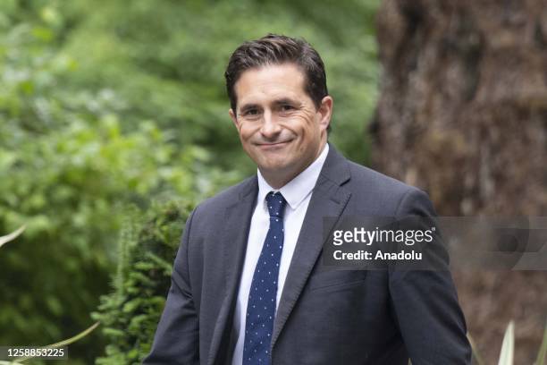 Minister of State in the Cabinet Office Johnny Mercer arrives in 10 Downing Street arrives to attend the weekly Cabinet meeting in London, United...