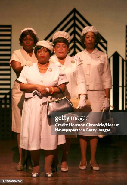 Bebe Wilson ; Joyce Anastasia Murray ; Deborah Oliver Artis ; and Shirley Marks Whitmore during a scene from the play "Waiting to Be Invited" at The...