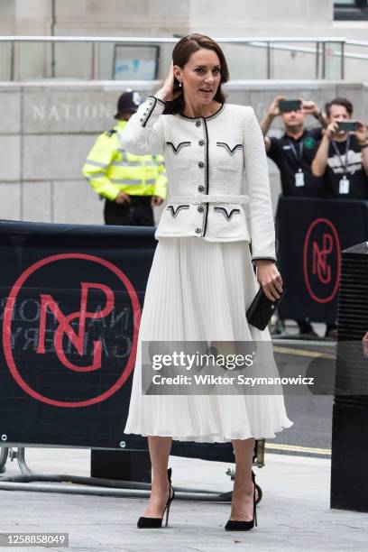 Catherine, Princess of Wales, arrives at the National Portrait Gallery to reopen the venue following the extensive, three-year refurbishment...