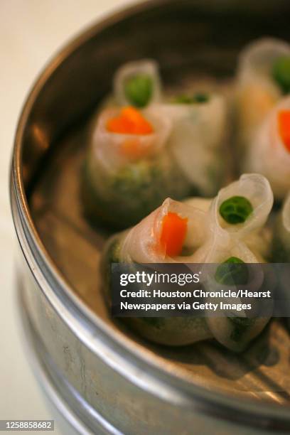 Snow pea tips dumplings at Fung's Kitchen Saturday, July 12, 2008. For GLoss Places.