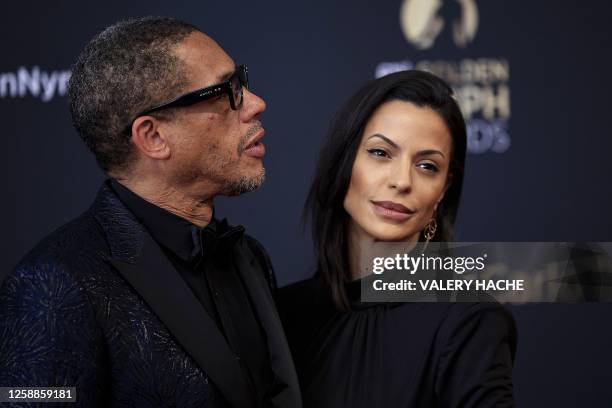 French actor and musician Didier Morville poses with his partner Jade Kohler during a photocall for the Golden Nymph Awards ceremony of the 62nd...