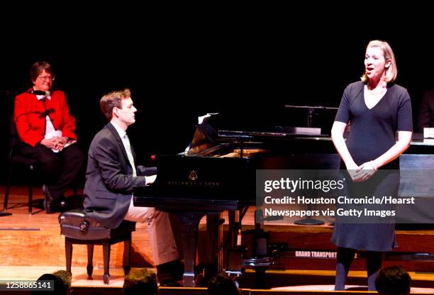 Catherine Martin performs an aria from the Dead Man Walking opera accompanied by composer Jake Heggie, as Sister Helen Prejean author of Dead Man...