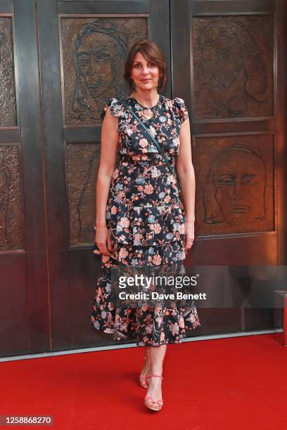 Gina Bellman attends the National Portrait Gallery's reopening in front of "The Doors" , a new commission by Tracey Emin CBE RA, on June 20, 2023 in...