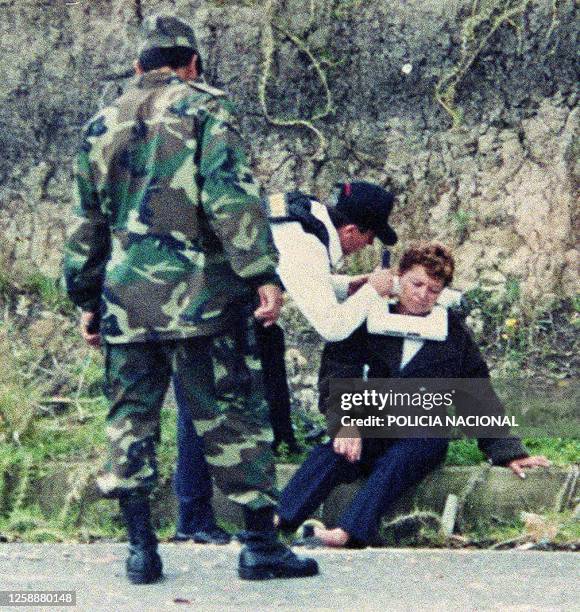 Elvia Cortes Gil de Pachon placed a collar bomb around her neck before police could deactivate the bomb, 15 May 2000. Elvia Cortes Gil de Pachon se...