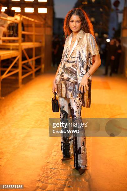 Zendaya at the Louis Vuitton Spring 2024 Menswear Collection Runway Show on June 20, 2023 in Paris, France.