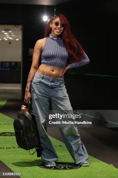 Arella Guirantes of the Seattle Storm poses for a photo before the game on June 20, 2023 at Climate Pledge Arena in Seattle, Washington. NOTE TO...