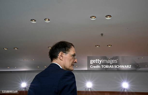 German Health Minister Karl Lauterbach arrives for the weekly cabinet meeting on June 21, 2023 at the Chancellery in Berlin.