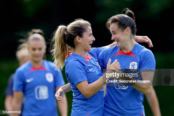 Danielle van de Donk of Holland Women, Caitlin Dijkstra of Holland Women during the Training WomenTraining Holland Women at the KNVB Campus on June...