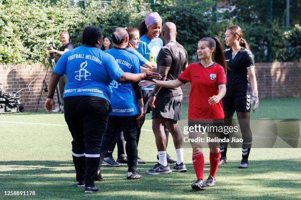 For Refugee week the Afghan National Development Squad - Girl Power and Comfort Angels play against the cross-party UK Women's Parliamentary Football...