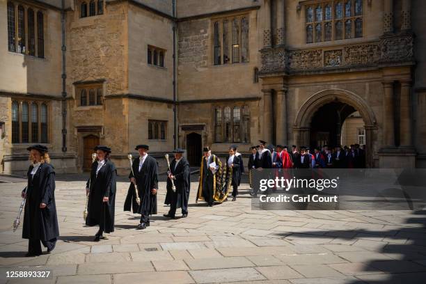 Dignitaries take part in an honorary degree ceremony for recipients including Lyse Doucet, BBC Chief International Correspondent and Michelle...