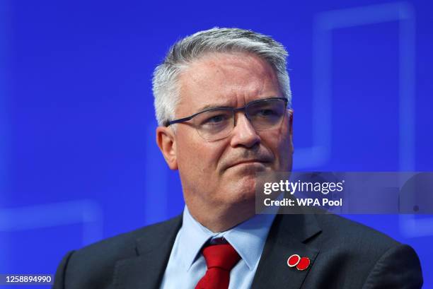 Mathias Cormann, the Secretary-General of the OECD, attends the first day of the Ukraine Recovery Conference at InterContinental London O2 on June...