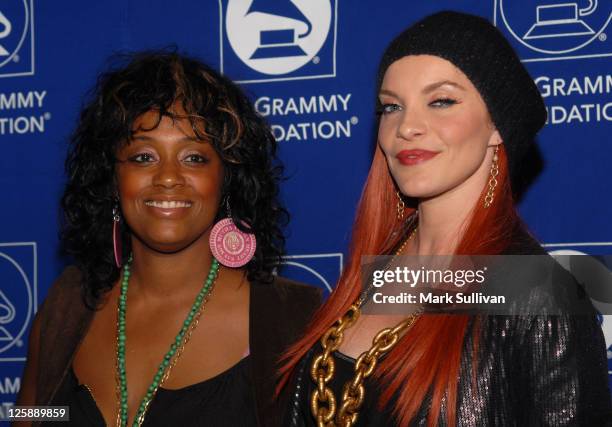 Chonique Sneed and Carmit Bachar attend the 53rd Annual GRAMMY Awards Music Preservation Project "Word Revolution" at the Wilshire Ebell Theatre on...