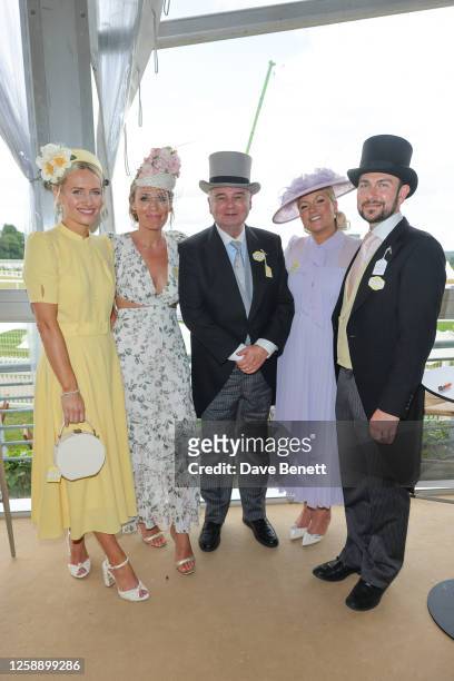 Laura-Ann Barr, Isabel Webster, Eamonn Holmes, Natalie Rushdie and guest attend day two of Royal Ascot 2023 at Ascot Racecourse on June 20, 2023 in...
