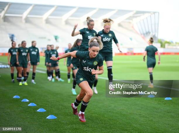 Dublin , Ireland - 21 June 2023; Leanne Kiernan during a Republic of Ireland women training session at Tallaght Stadium in Dublin.