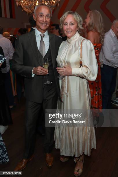 Andrew Ridgeley and Shirlie Holliman attend a special screening and Q&A for 'WHAM!' at The Ham Yard Hotel on June 21, 2023 in London, England.