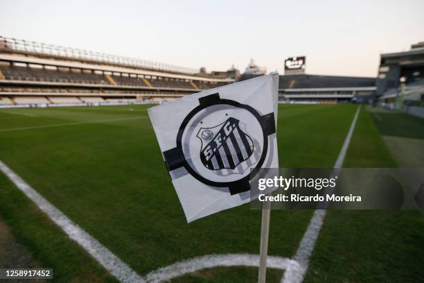 General view of the stadium before the match between Santos and Corinthians as part of Brasileirao Series A 2023 at Vila Belmiro Stadium on June 21,...