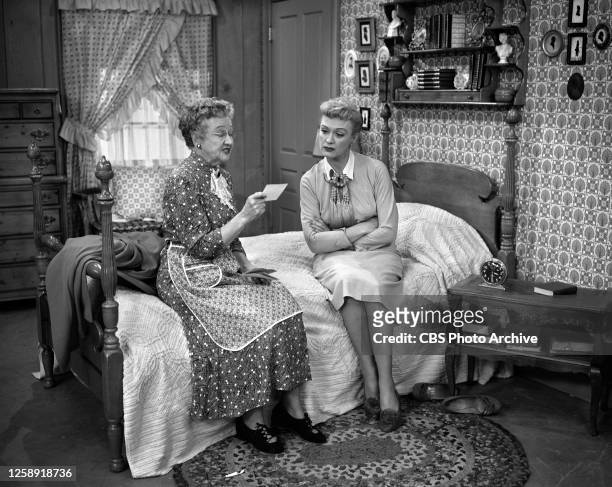 Our Miss Brooks. A CBS television situation comedy. January 1, 1953. Left to right, Jane Morgan , Eve Arden .