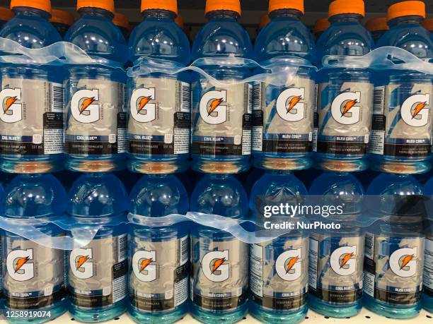Gatorade bottles are seen in a grocery store in Montreal, Canada on June 15, 2023.