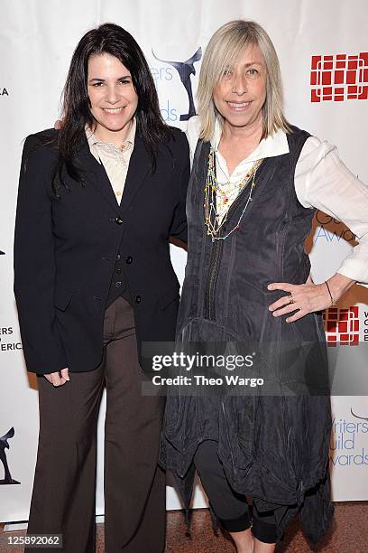 Writer Tina Cesa Ward and Susan Miller attend the 63rd annual Writers Guild Awards at the AXA Equitable Center on February 5, 2011 in New York,...