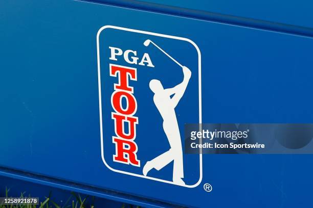General view of the PGA TOUR logo during the PGA - Travelers Championship at TPC River Highlands on June 21, 2023 in Cromwell, Connecticut.
