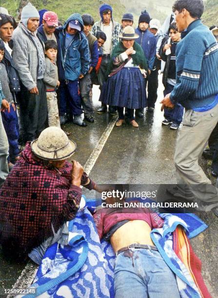 Year old Rómulo González Terán, dies from bullet wounds after a clash with a military police officer in Cayari, near La Paz, Bolivia, 14 January...