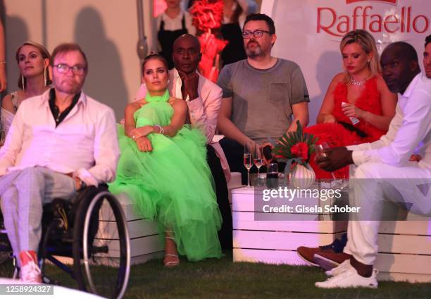 Sylvie Meis, Bruce Darnell, Evelyn Burdecki during the "Raffaello Summer Day" at KPM Hotel & Residences on June 21, 2023 in Berlin, Germany.