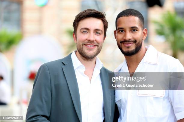 Philipp Isterewicz and David Mendez during the "Raffaello Summer Day" at KPM Hotel & Residences on June 21, 2023 in Berlin, Germany.