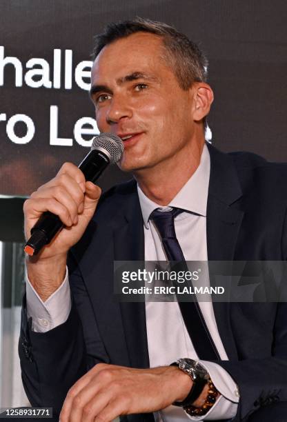 New Pro League CEO Lorin Parys pictured during a press conference to present the 2023-2024 season calendars for the professional soccer competitions...