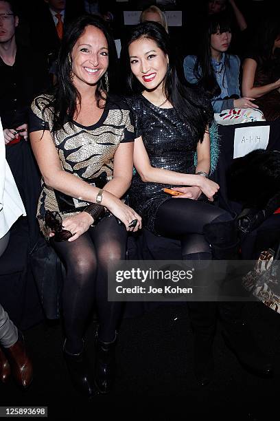 Emma Snowdon-Jones and TV personality Kelly Choi attend the Vivienne Tam Fall 2011 fashion show during Mercedes-Benz Fashion Week at The Theatre at...