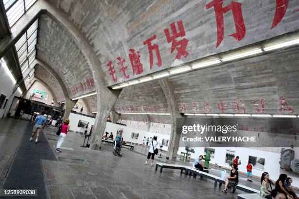 People visit the "798 Space gallery", part of the Chinese contemporary art compound called "798 Art District" or "Factory 798" in the Dashanzi...