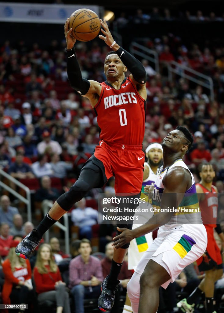 Russell Rockets Basketball Houston Rockets guard Russell Westbrook goes up to the basket against ...