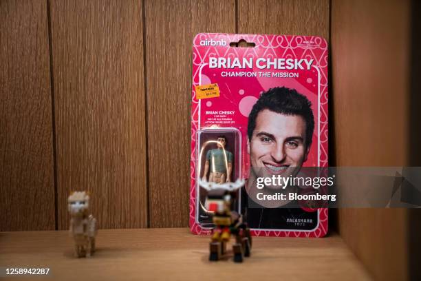 Decorations inside the home of Brian Chesky, co-founder and chief executive officer of Airbnb Inc., during an interview on "The Circuit with Emily...