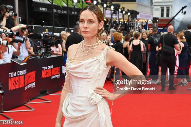 Rebecca Ferguson attends the UK Premiere of "Mission: Impossible - Dead Reckoning Part One" at Odeon Luxe Leicester Square on June 22, 2023 in...