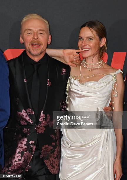 Simon Pegg and Rebecca Ferguson attend the UK Premiere of "Mission: Impossible - Dead Reckoning Part One" at Odeon Luxe Leicester Square on June 22,...