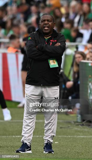 Zambia international women's team manager, Bruce Mwape pictured during the women's international football friendly game between Republic of Ireland...