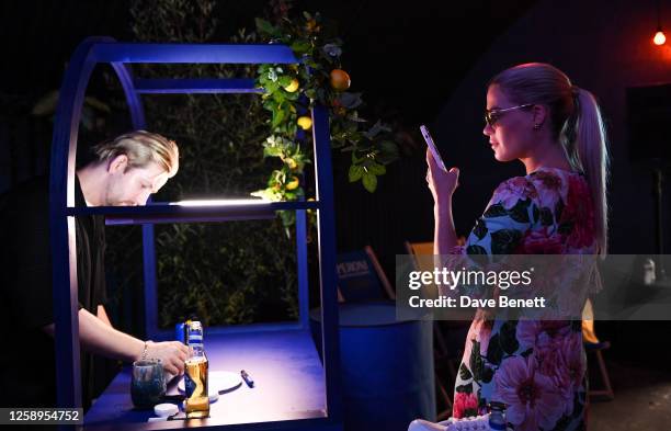 Lady Amelia Spencer attends Peroni Nastro Azzurro 'Stile Capri' launch, Capri Nights at Night Tales on June 22, 2023 in London, England.